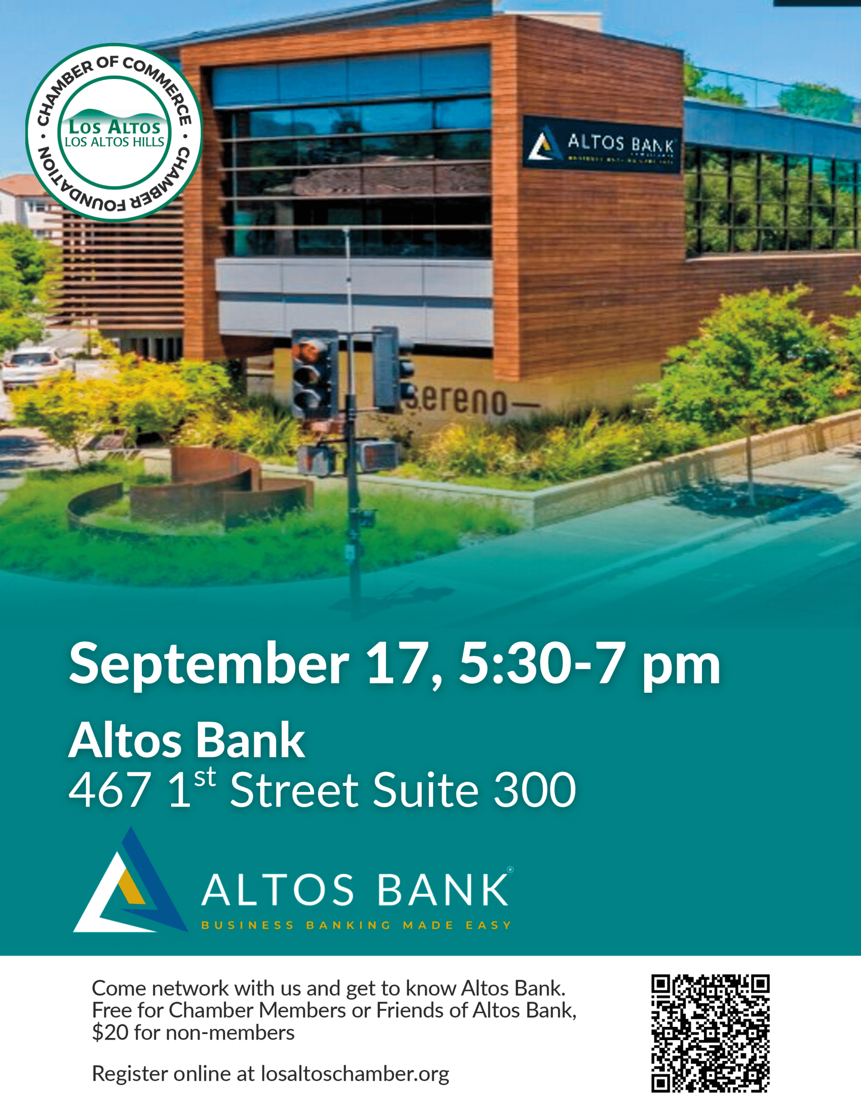 Altos Bank networking event flyer